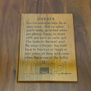 Vintage Wooden Guest Welcome Sign